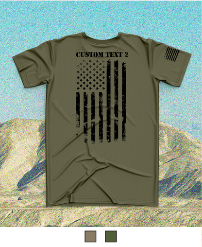 CUSTOM Emblem Flag Series Core Men's SS Performance Tee - Black Flag