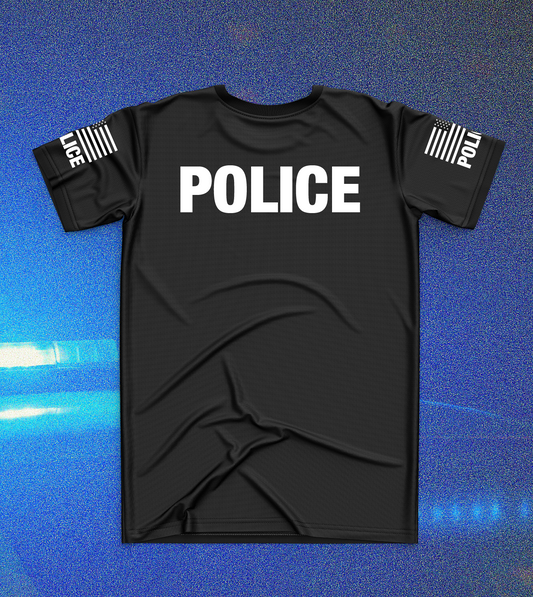 CUSTOM Emblem Core Men's SS Performance Tee - Police White