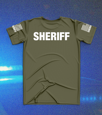 CUSTOM Emblem Core Men's SS Performance Tee - Sheriff White