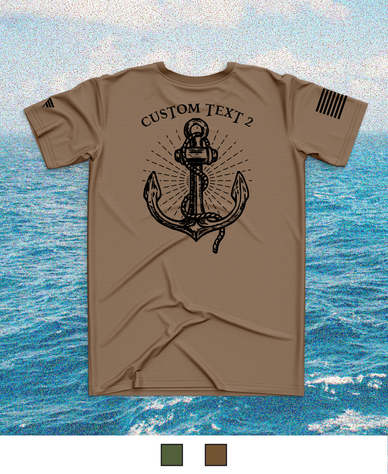 CUSTOM Emblem Anchor Series Core Men's SS Performance Tee - Pirate Anchor