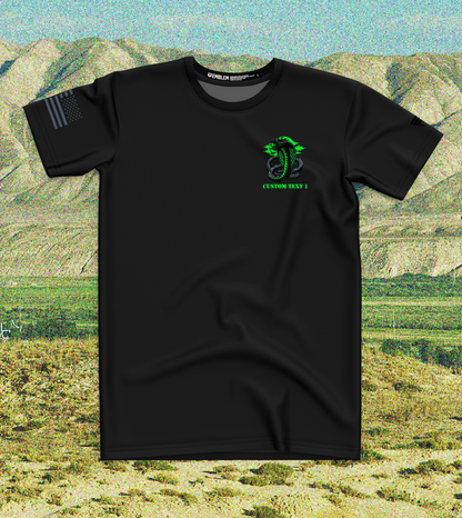 CUSTOM Emblem Snake Series Core Men's SS Performance Tee - Green Snake