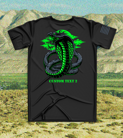 CUSTOM Emblem Snake Series Core Men's SS Performance Tee - Green Snake