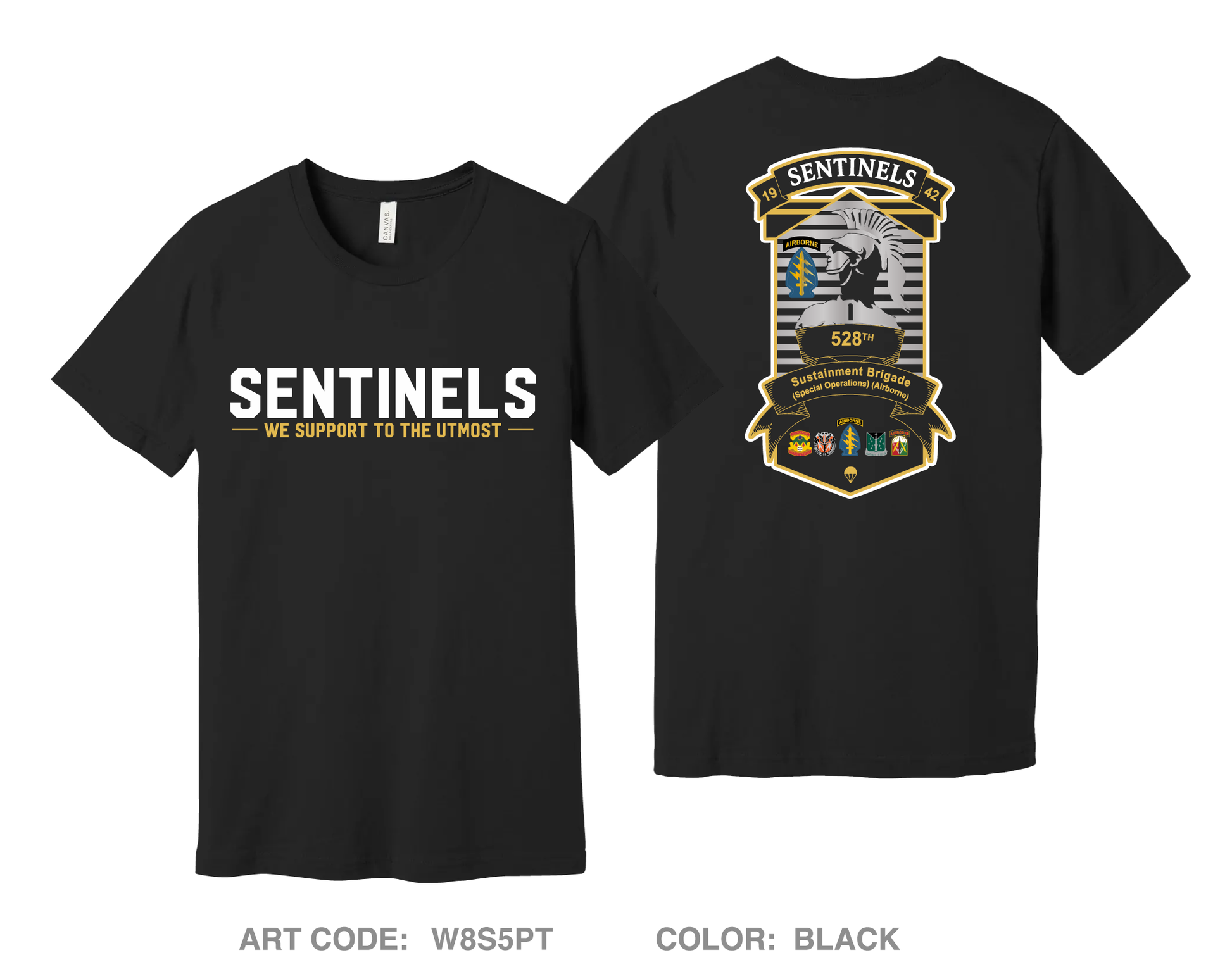 528th Sustainment Brigade (SO)(A) Comfort Unisex Cotton SS Tee - W8S5PT