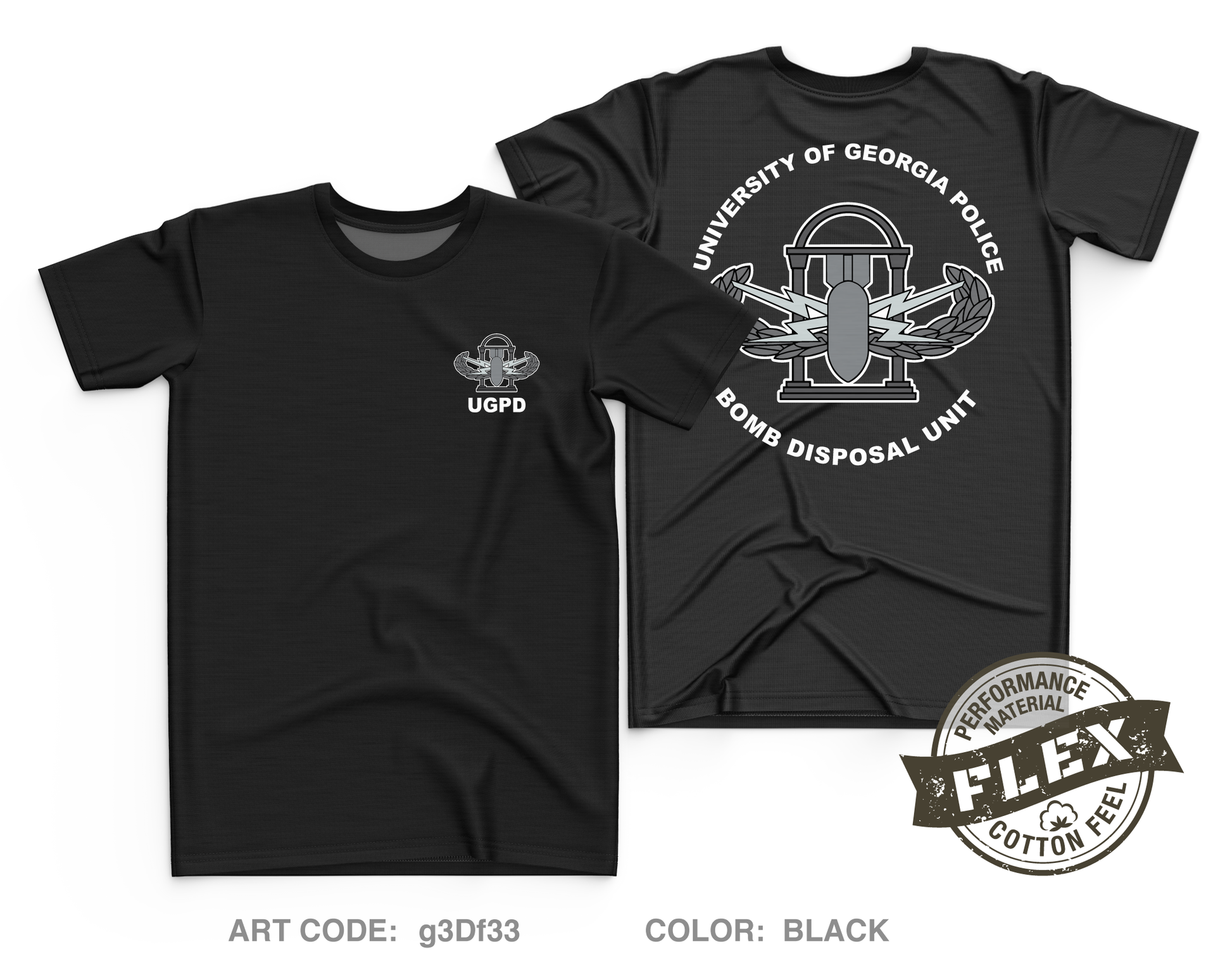 University of Georgia Bomb Disposal Unit Core Men's SS Flex Performance Tee - g3Df33