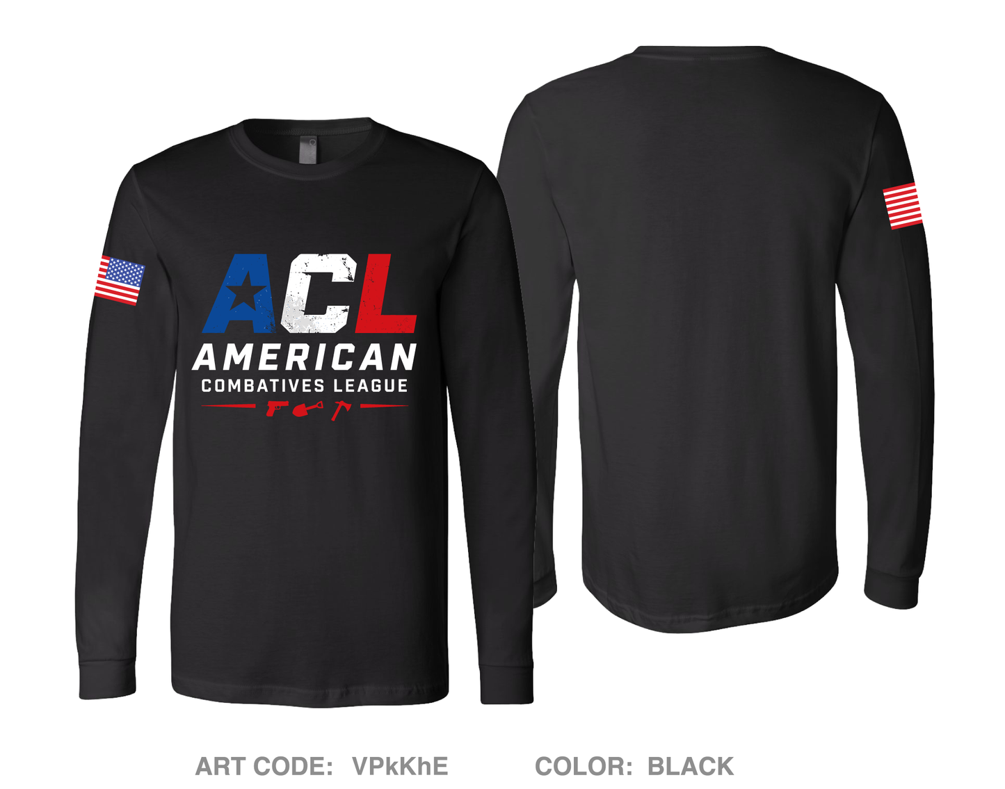 American Combatives League Comfort Unisex Cotton LS Tee - VPkKhE