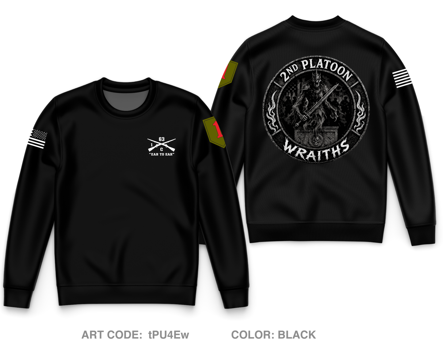 2nd PLT, C co, 1-63 AR BN Core Men's Crewneck Performance Sweatshirt - tPU4Ew