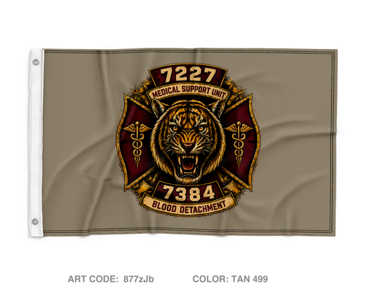 7227 Medical Support Unit / 7384 Blood Detachment Wall Flag - 877zJb