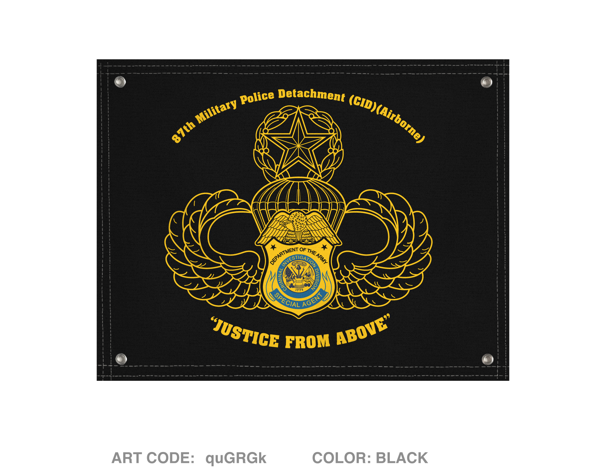 87TH MP DET (CID) (ABN) Banner Flag - quGRGk