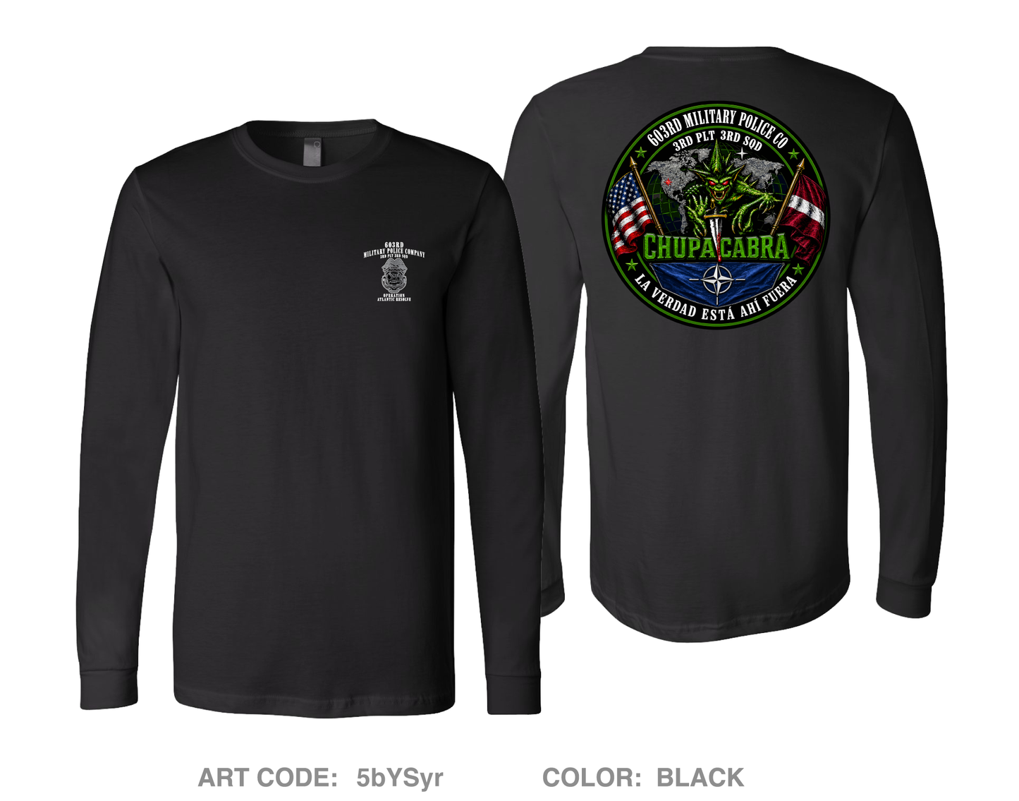 603rd Military Police Company Comfort Unisex Cotton LS Tee - 5bYSyr