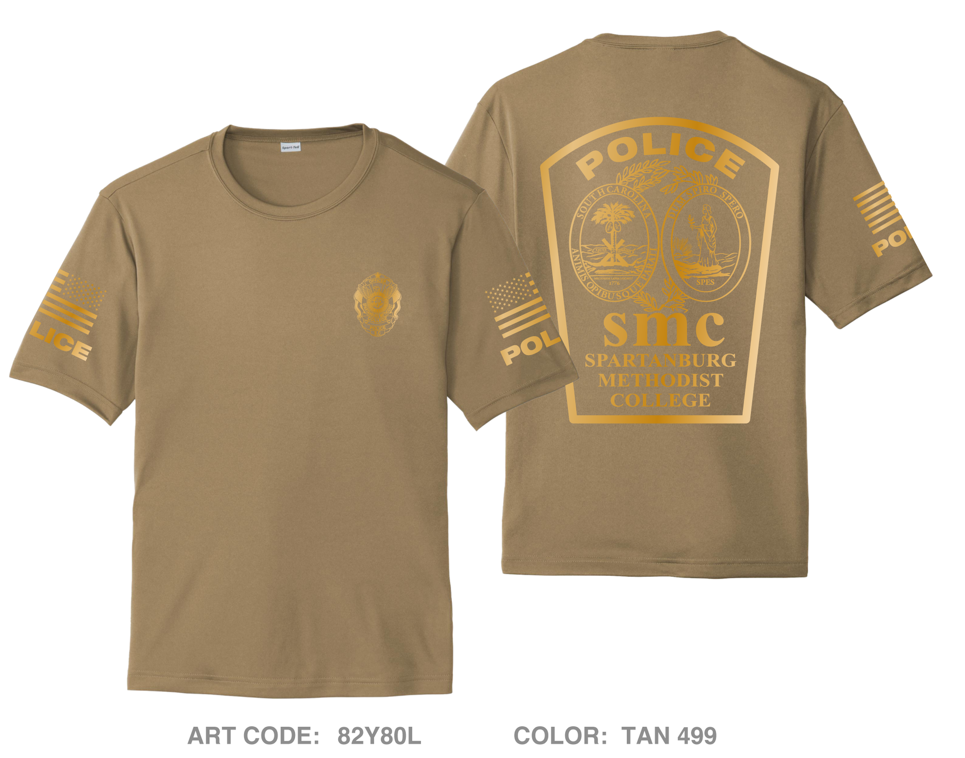 Spartanburg Methodist College Police Hi-Tech Performance Unisex SS Tee - 82Y80L