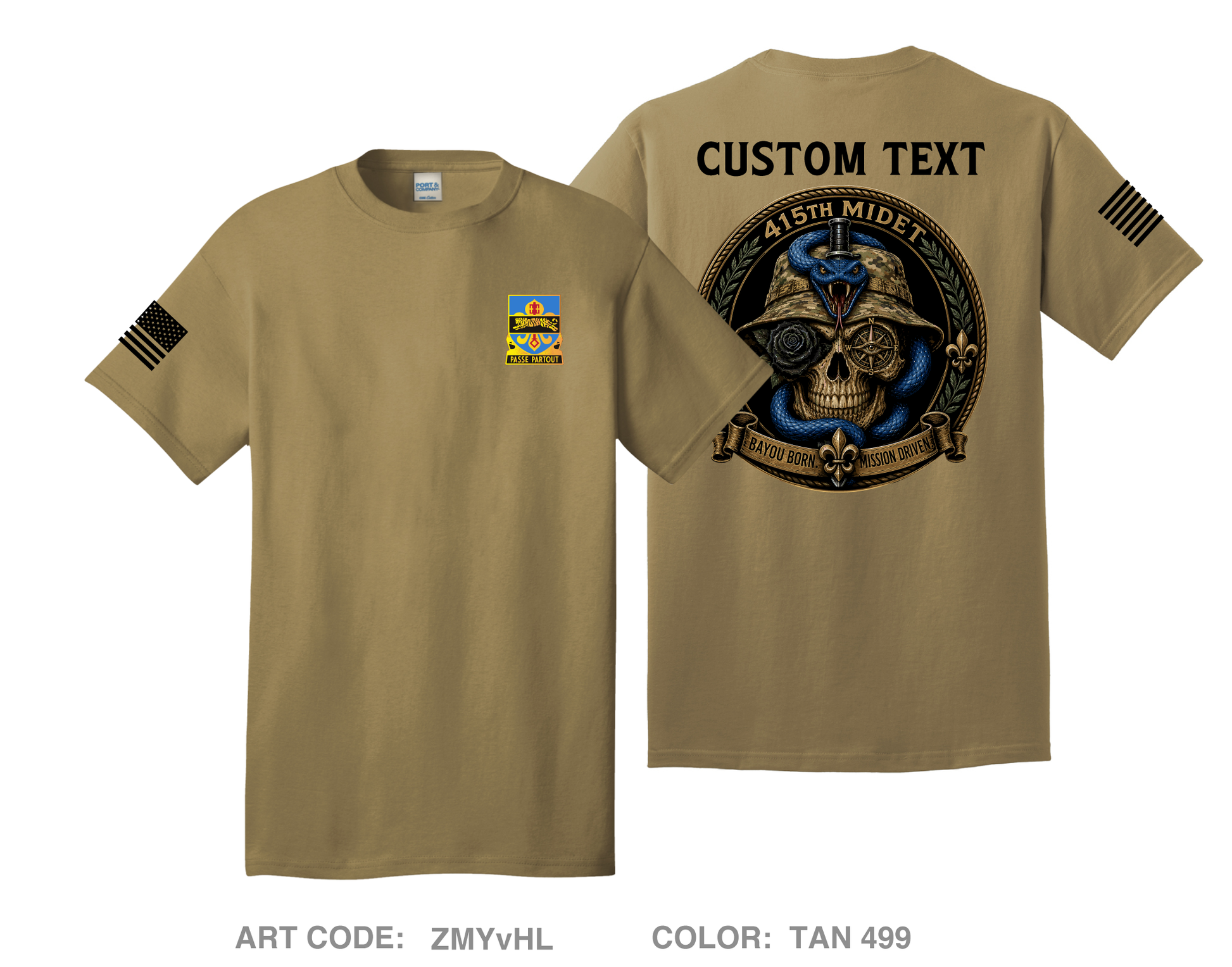 CUSTOM 415th BN MIDET Comfort Unisex Cotton SS Tee - ZMYvHL