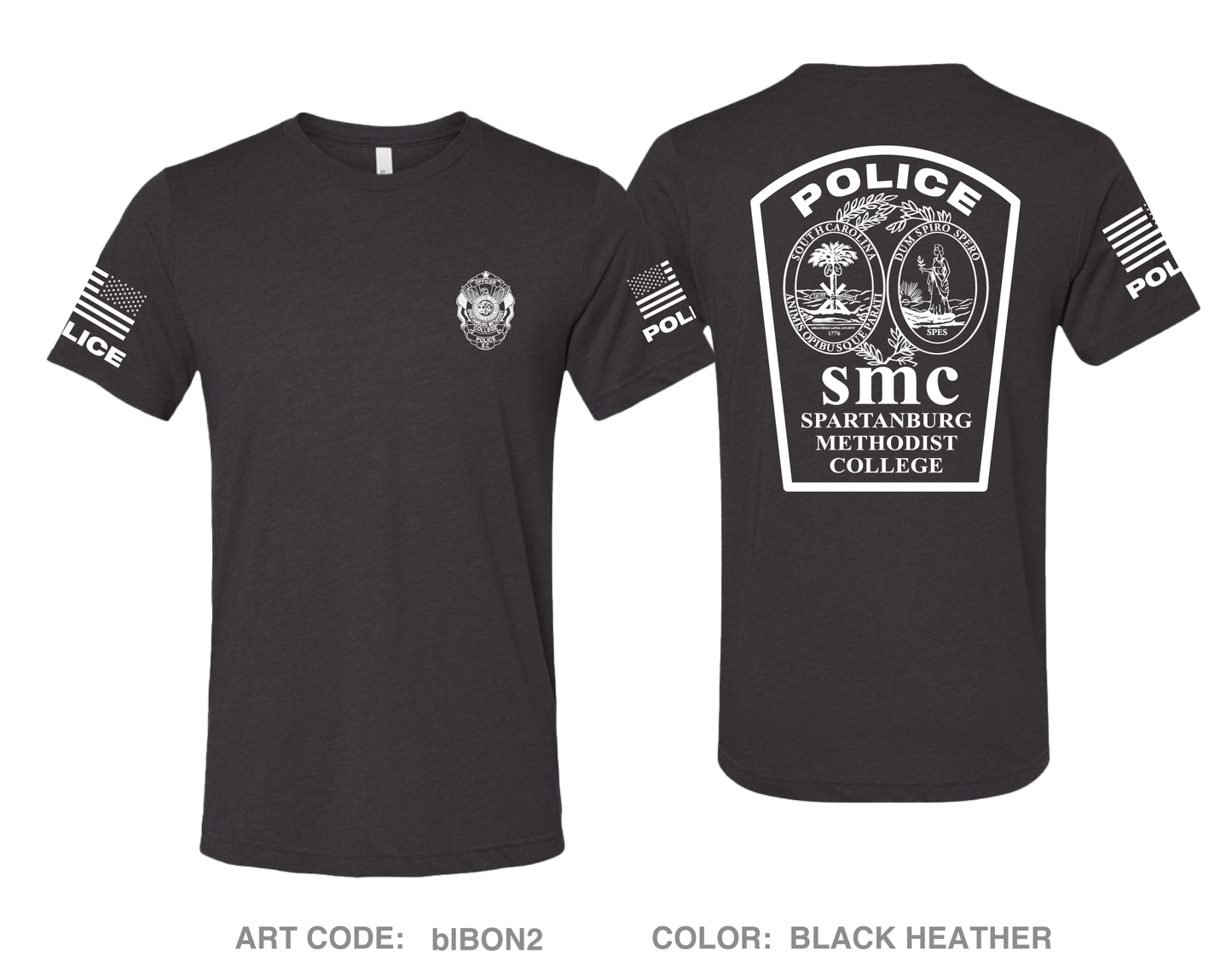 Spartanburg Methodist College Police Comfort Unisex Triblend SS Tee - blBON2