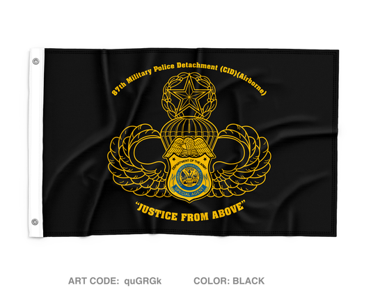 87TH MP DET (CID) (ABN) Wall Flag - quGRGk