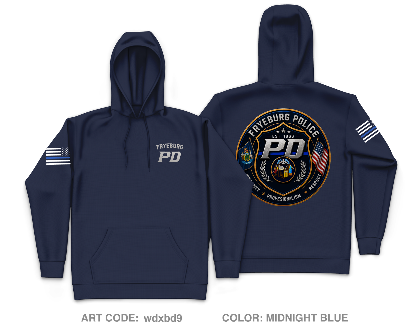 Fryeburg Police Department Core Men's Hooded Performance Sweatshirt - wdxbd9