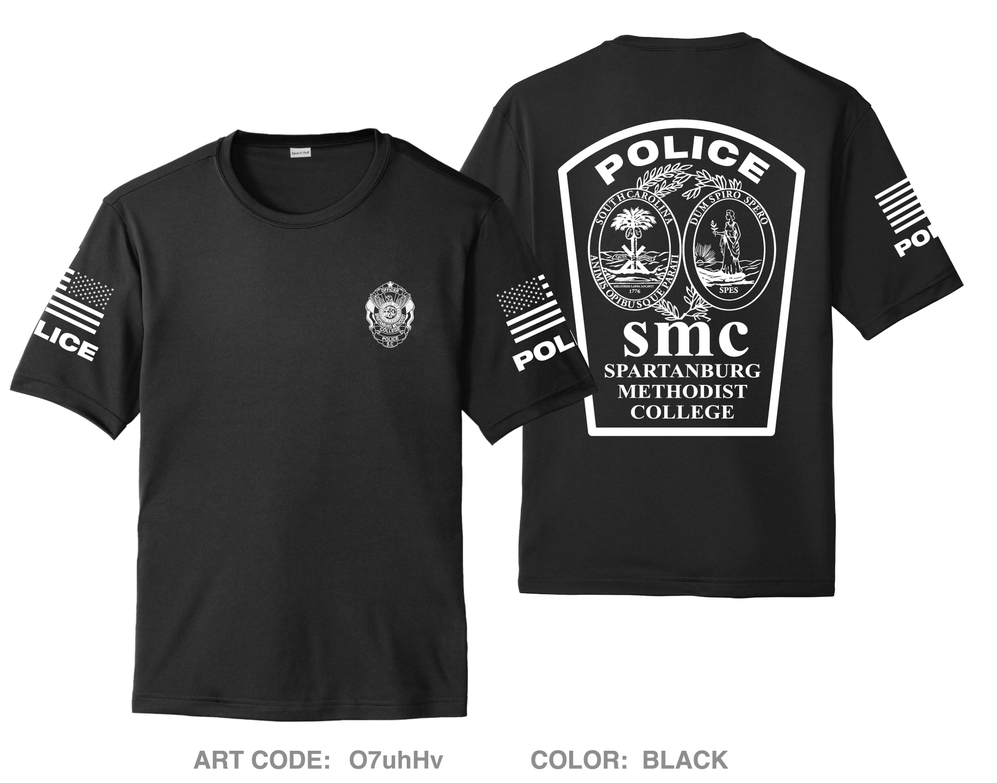 Spartanburg Methodist College Police Hi-Tech Performance Unisex SS Tee - O7uhHv