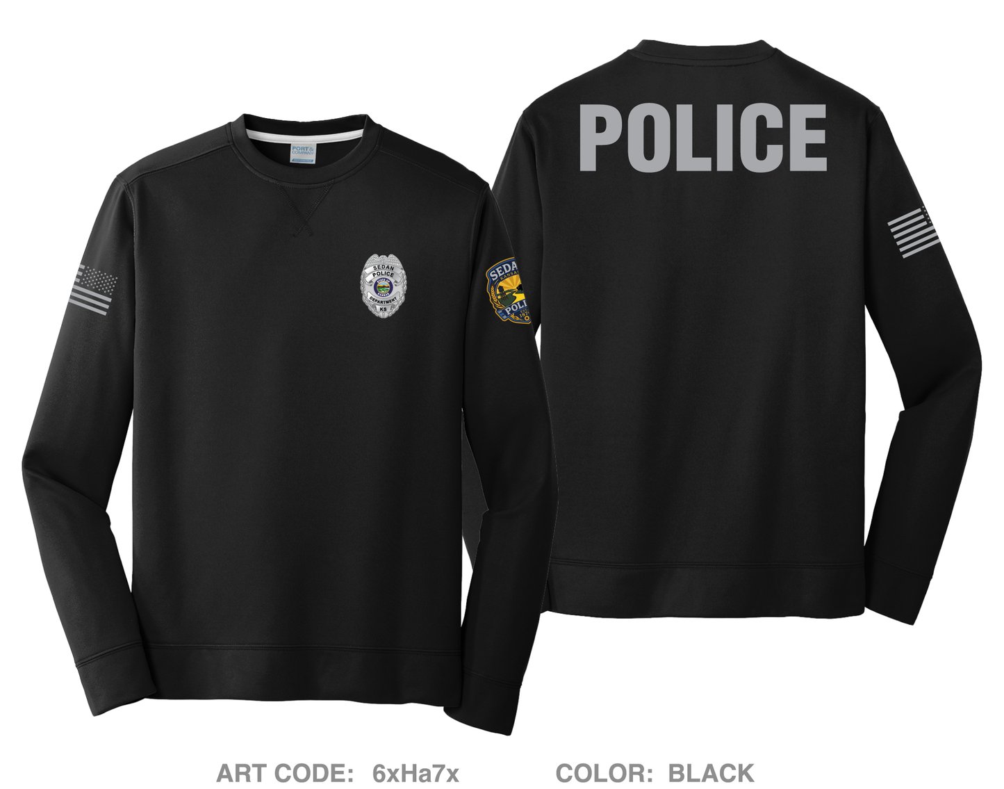 Chautauqau County Sheriffs Office/ Sedan PD HI-Tech Performance Crewneck Sweatshirt - 6xHa7x