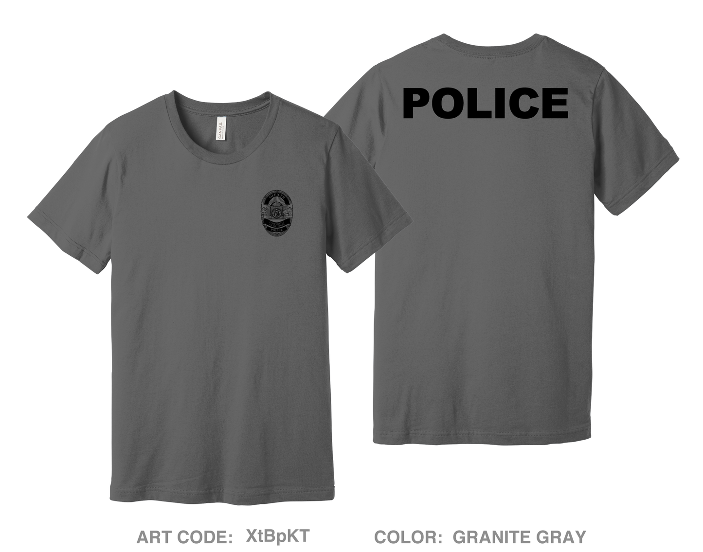 University of Georgia Police Department Comfort Unisex Cotton SS Tee - XtBpKT