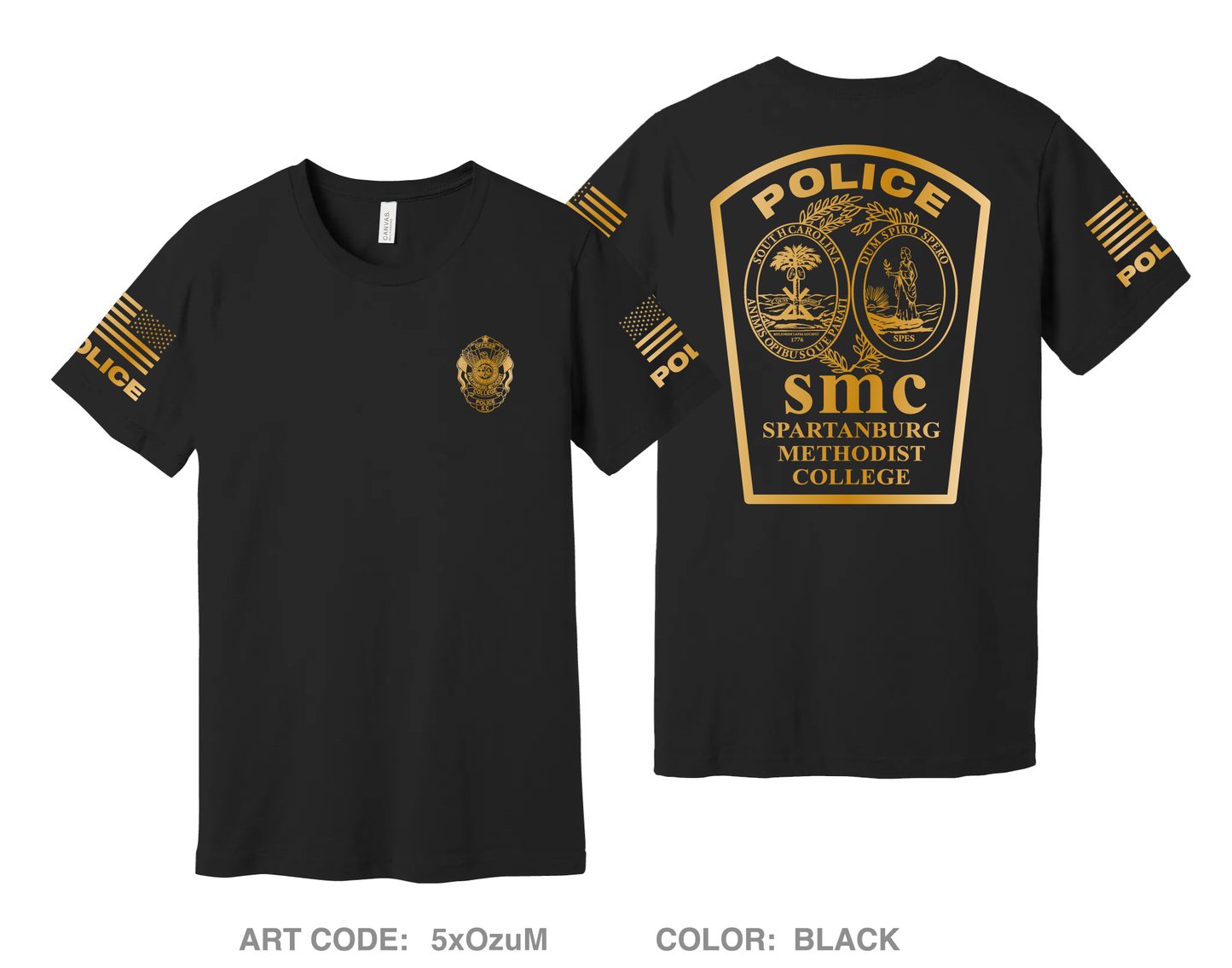 Spartanburg Methodist College Police Comfort Unisex Cotton SS Tee - 5xOzuM
