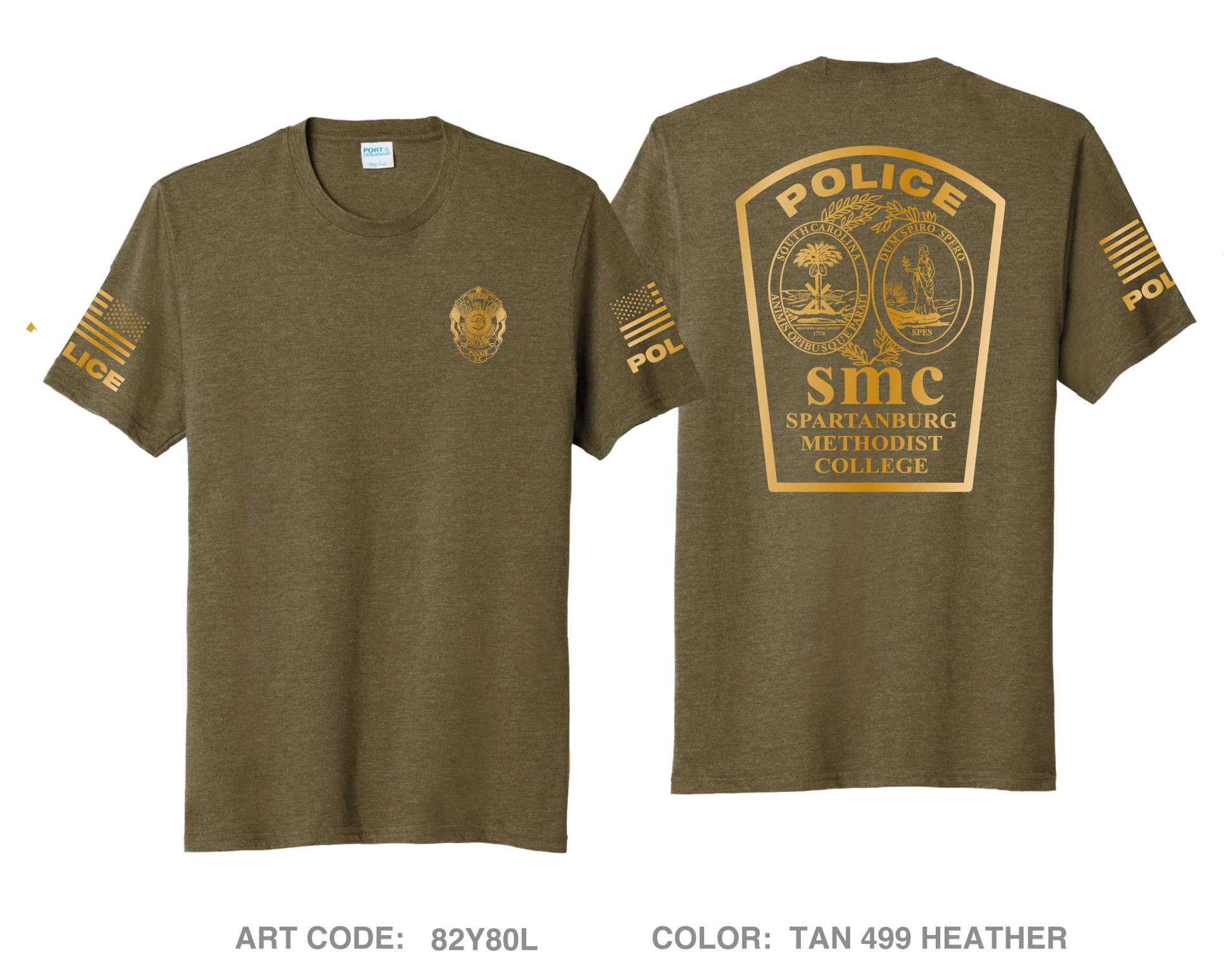 Spartanburg Methodist College Police Comfort Unisex Triblend SS Tee - 82Y80L