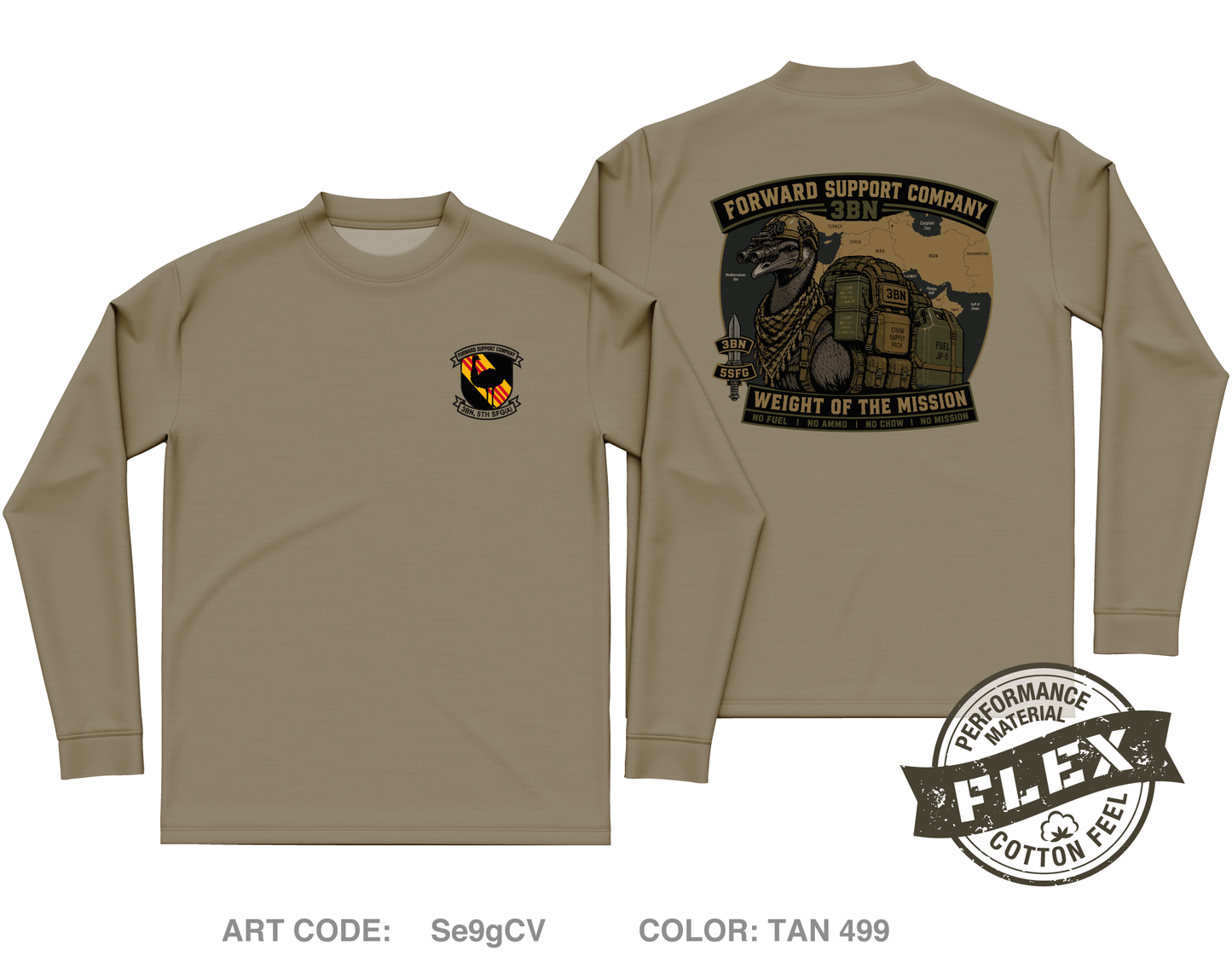 3BN, 5 SFG Core Men's LS Flex Performance Tee - Se9gCV