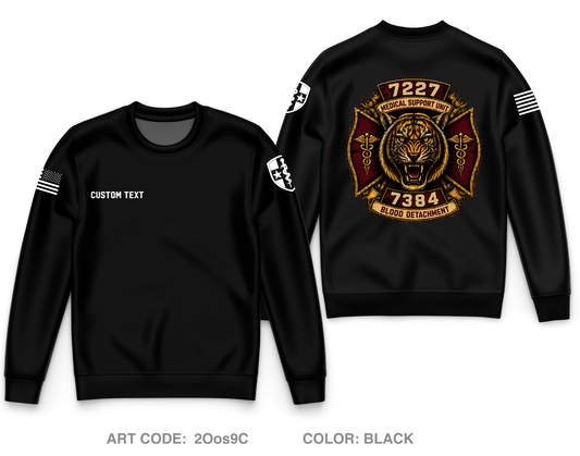 CUSTOM 7227 Medical Support Unit / 7384 Blood Detachment Core Men's Crewneck Performance Sweatshirt - 2Oos9C