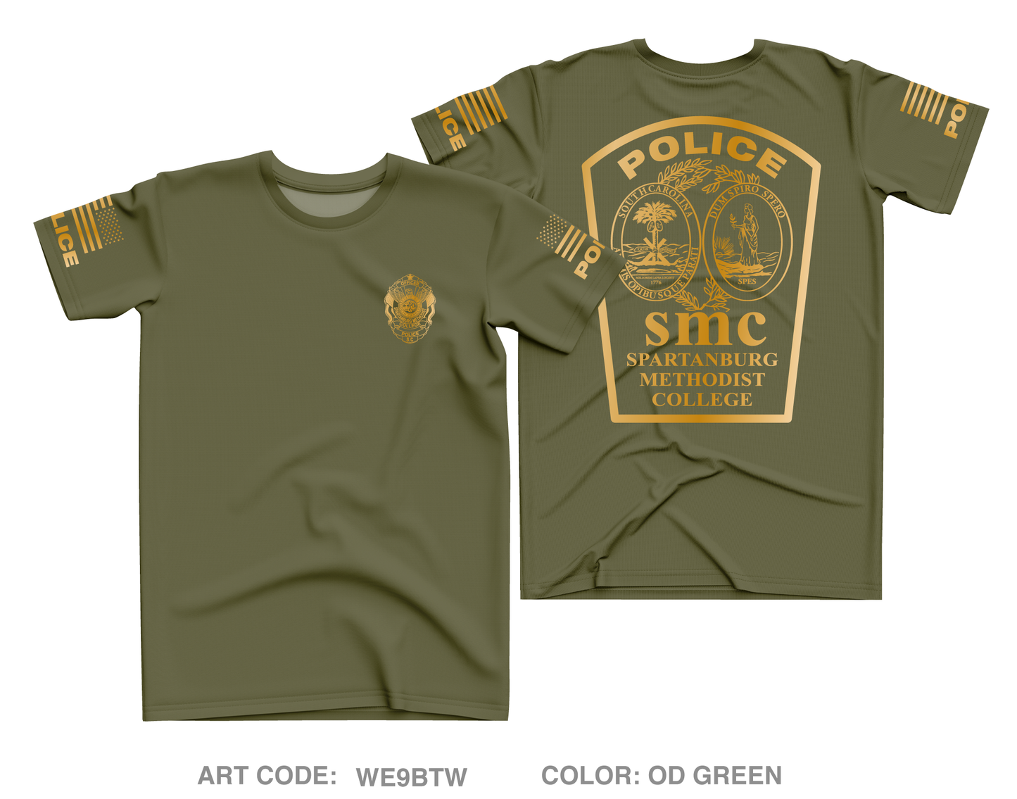 Spartanburg Methodist College Police Core Men's SS Performance Tee - WE9BTW