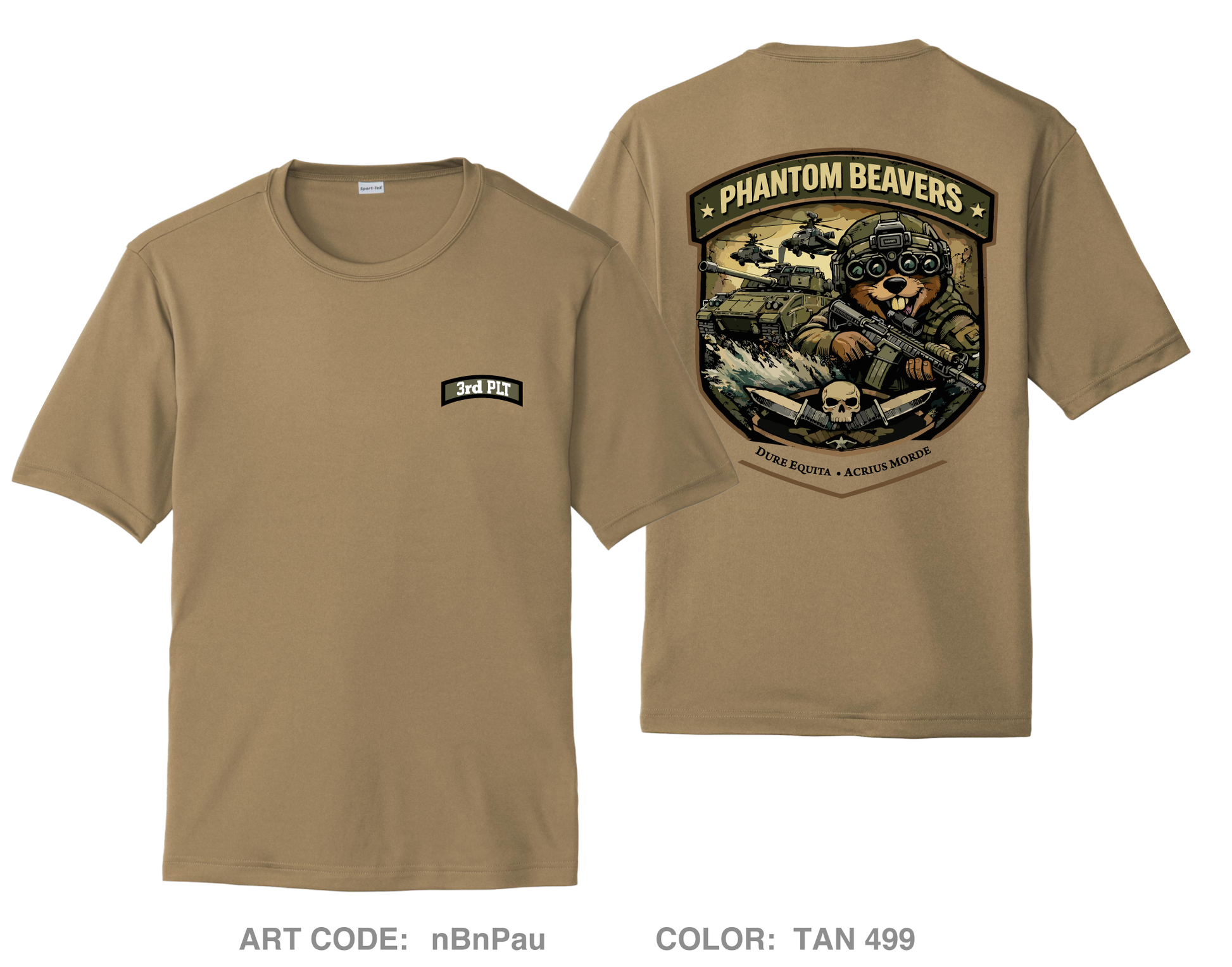Phantom Beavers Hi-Tech Performance Unisex SS Tee - nBnPau