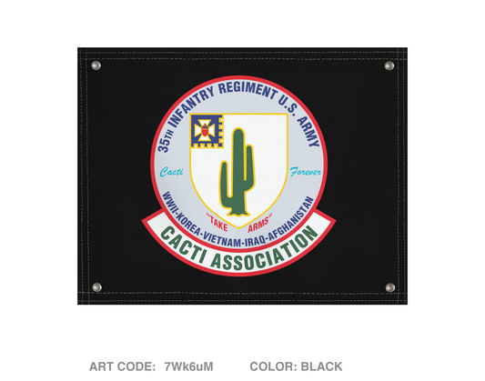 35th Infantry (Cacti) Regiment Association Fundraising collection Banner Flag - 7Wk6uM