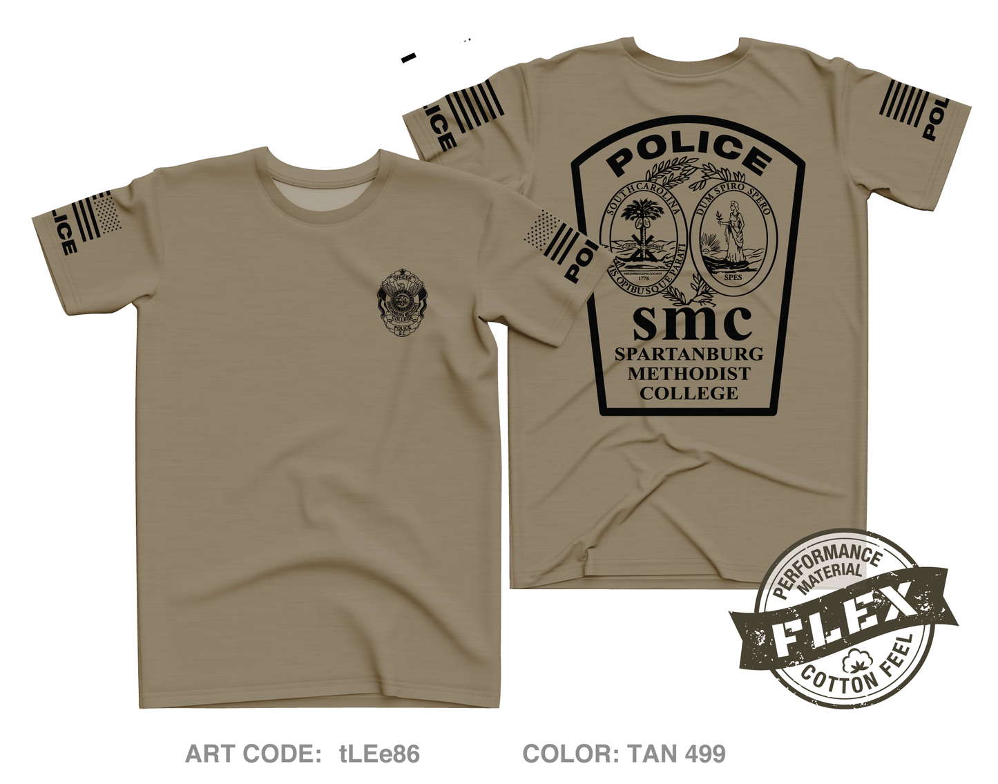 Spartanburg Methodist College Police Core Men's SS Flex Performance Tee - tLEe86