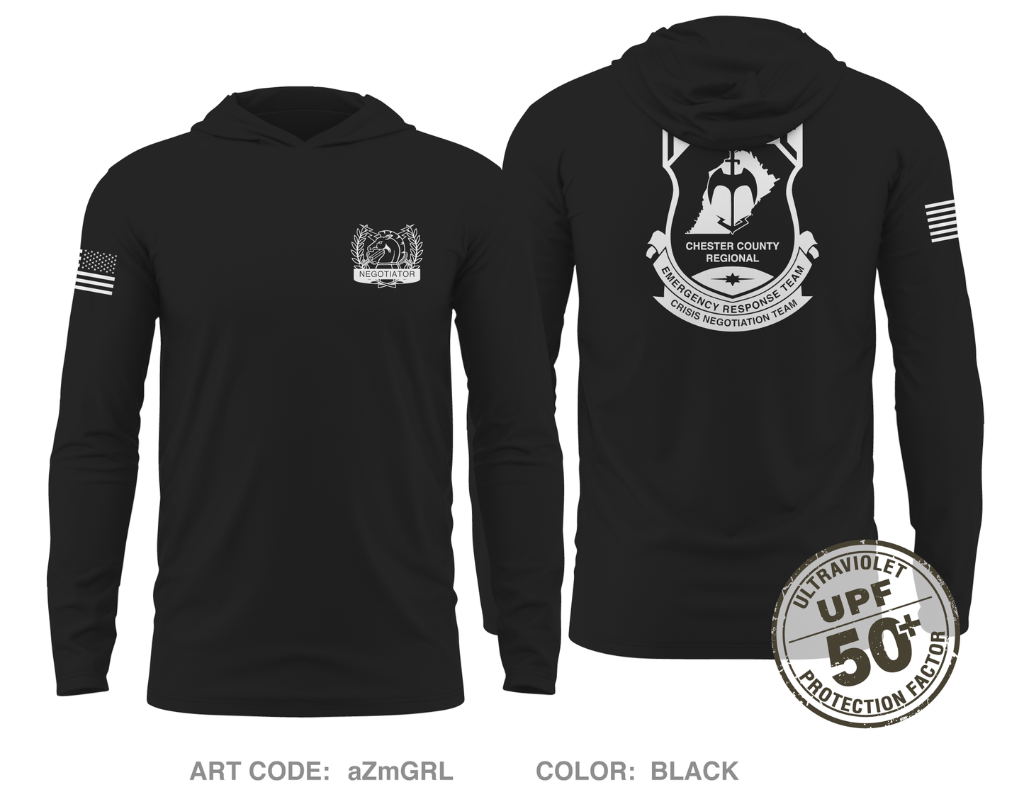 CCRERT CNT Core Men's UPF 50+ Hooded Performance LS Tee - aZmGRL