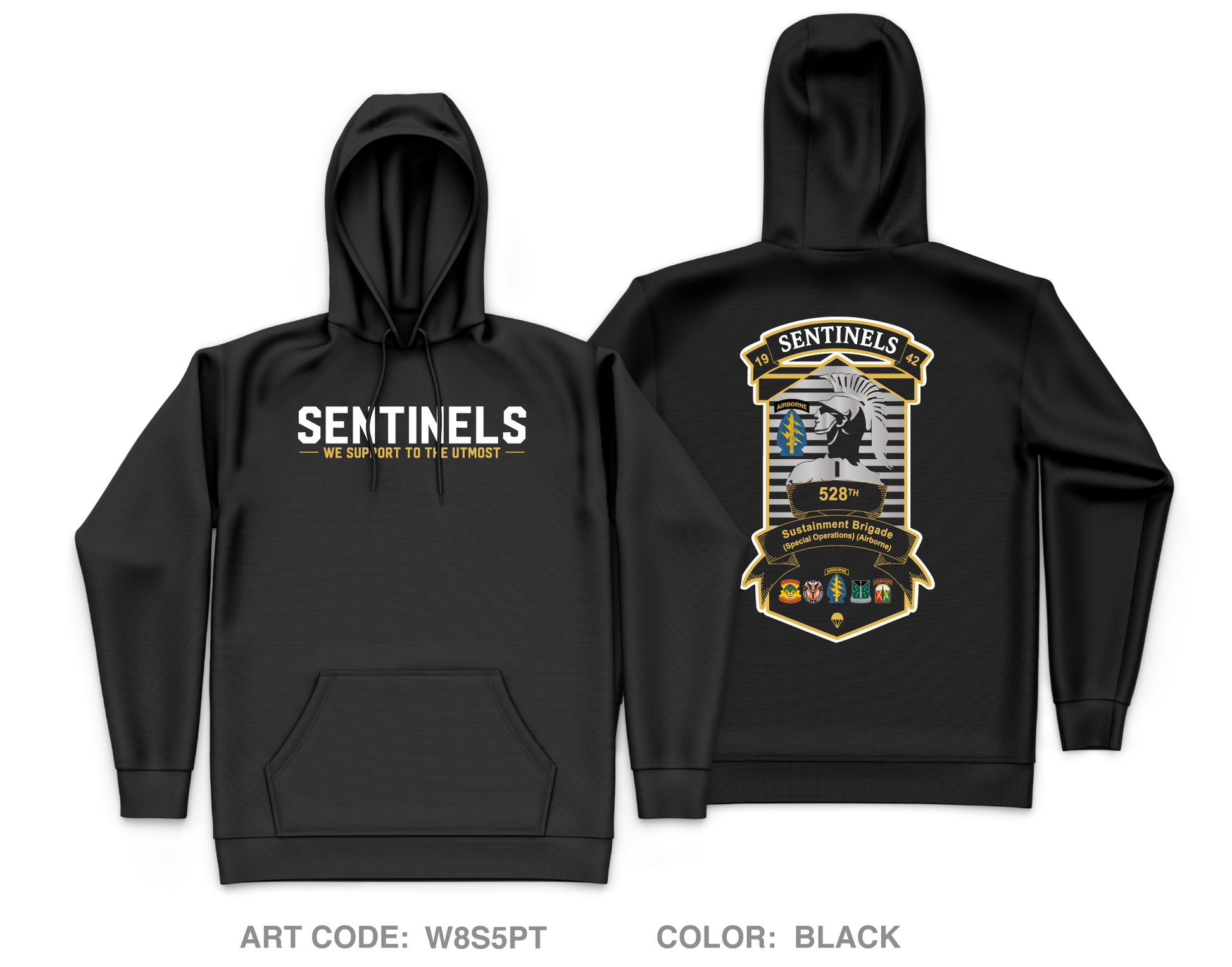 528th Sustainment Brigade (SO)(A) Core Men's Hooded Performance Sweatshirt - W8S5PT