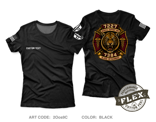CUSTOM 7227 Medical Support Unit / 7384 Blood Detachment Core Women's SS Flex Performance Tee - 2Oos9C