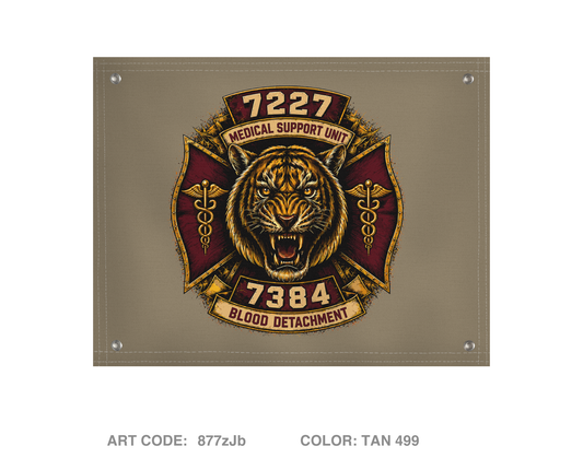 7227 Medical Support Unit / 7384 Blood Detachment Banner Flag - 877zJb