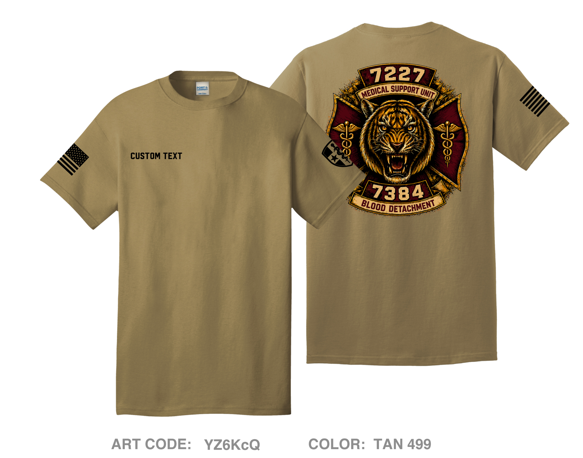 CUSTOM 7227 Medical Support Unit / 7384 Blood Detachment Comfort Unisex Cotton SS Tee - YZ6KcQ