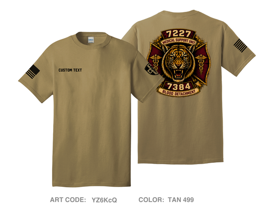CUSTOM 7227 Medical Support Unit / 7384 Blood Detachment Comfort Unisex Cotton SS Tee - YZ6KcQ