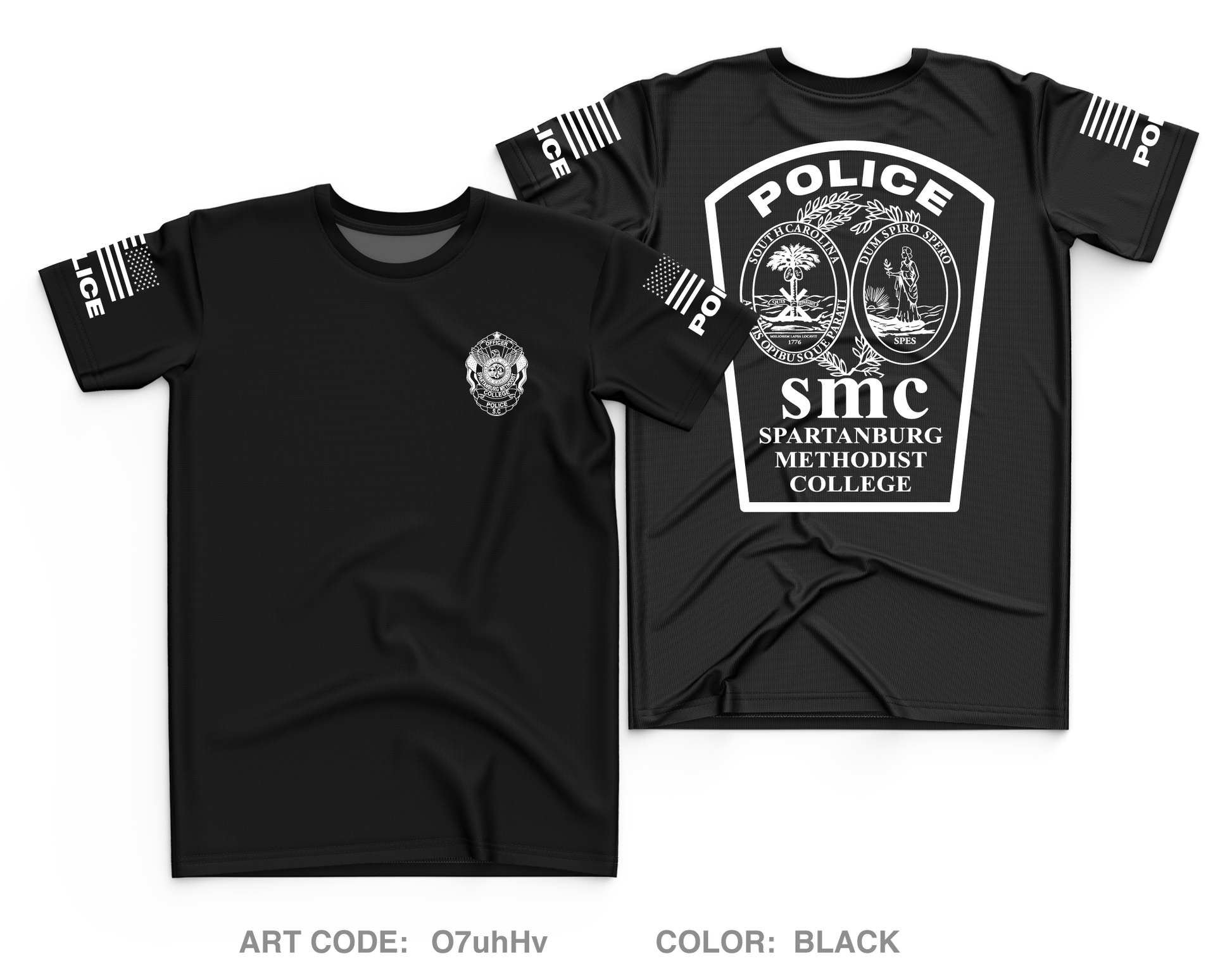 Spartanburg Methodist College Police Core Men's SS Performance Tee - O7uhHv