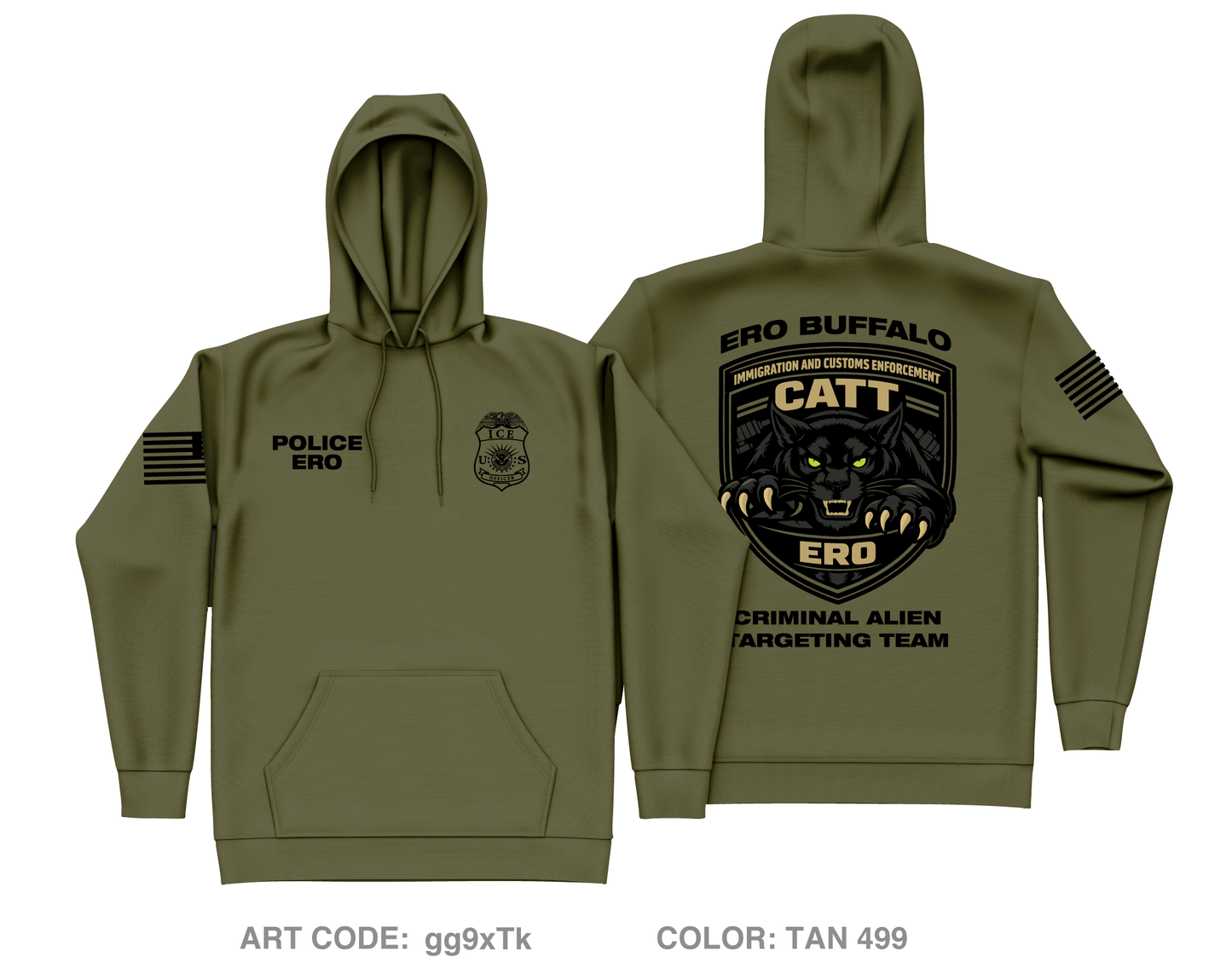 ICE ERO CMD Batavia Core Men's Hooded Performance Sweatshirt - gg9xTk