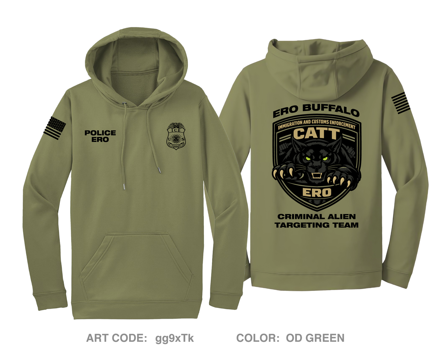 ICE ERO CMD Batavia Hi-Tech Performance Hoodie - gg9xTk