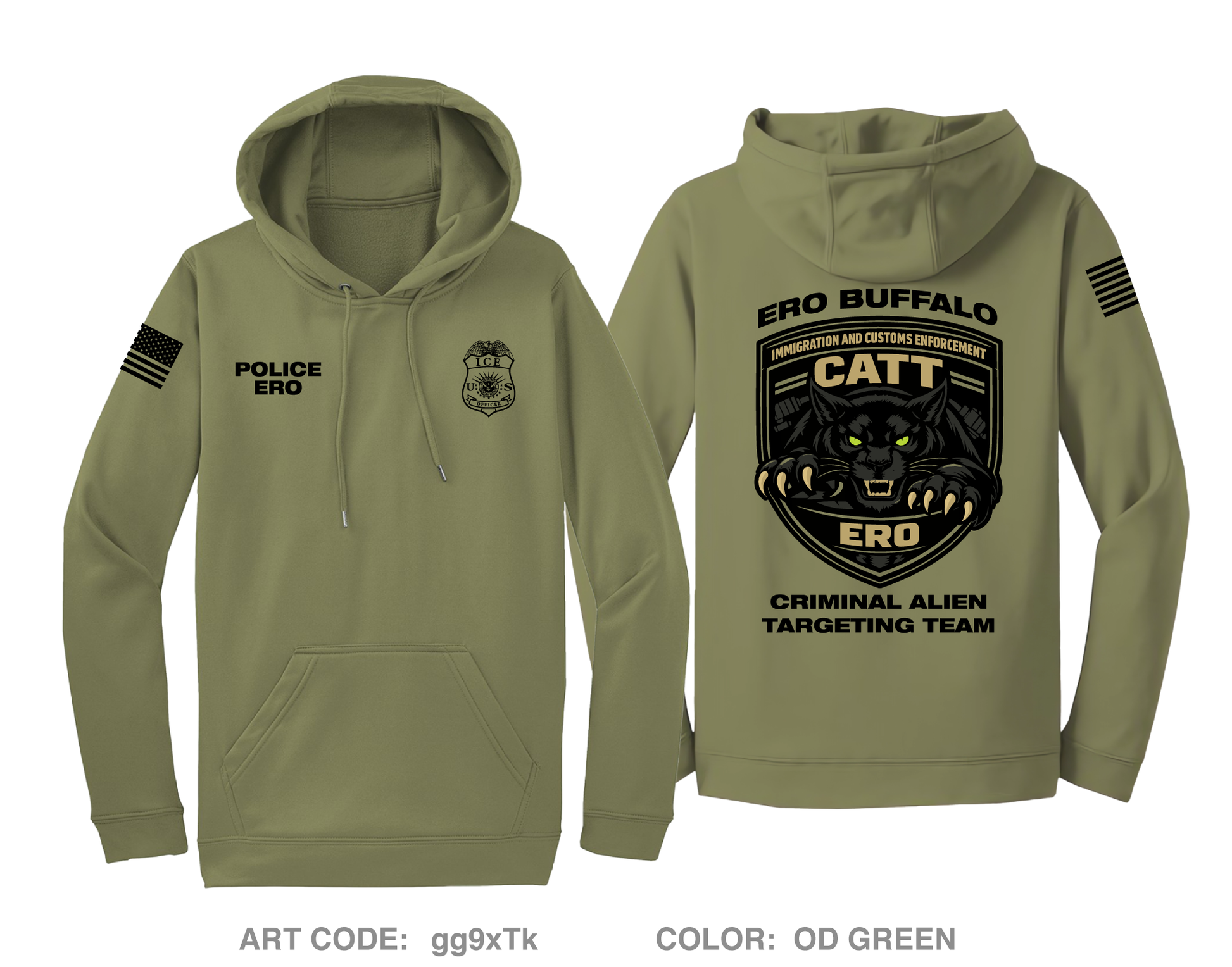 ICE ERO CMD Batavia Hi-Tech Performance Hoodie - gg9xTk
