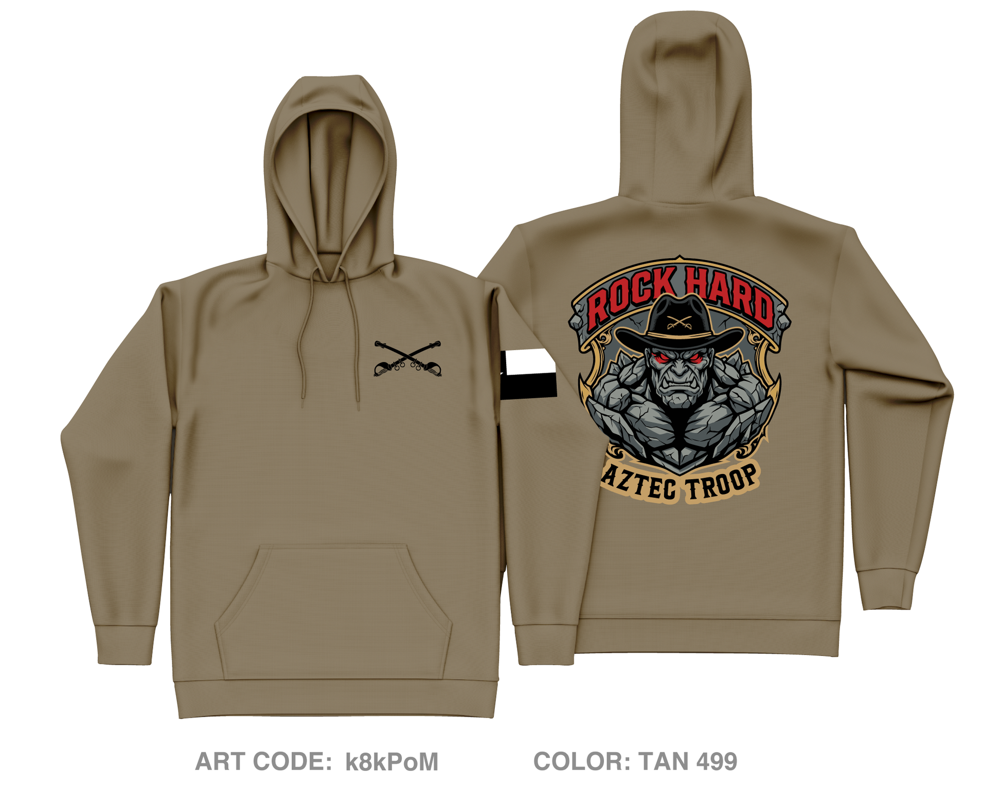 1st Platoon, Aztec Troop, 1-124 Core Men's Hooded Performance Sweatshirt - k8kPoM