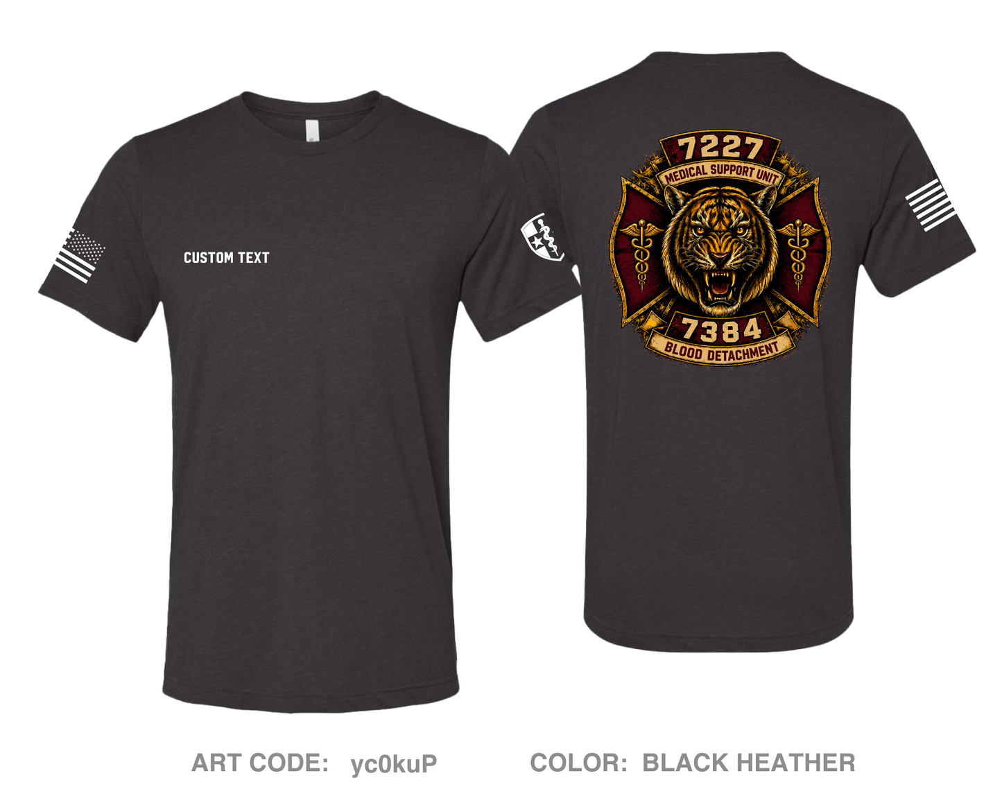 CUSTOM 7227 Medical Support Unit / 7384 Blood Detachment Comfort Unisex Triblend SS Tee - yc0kuP