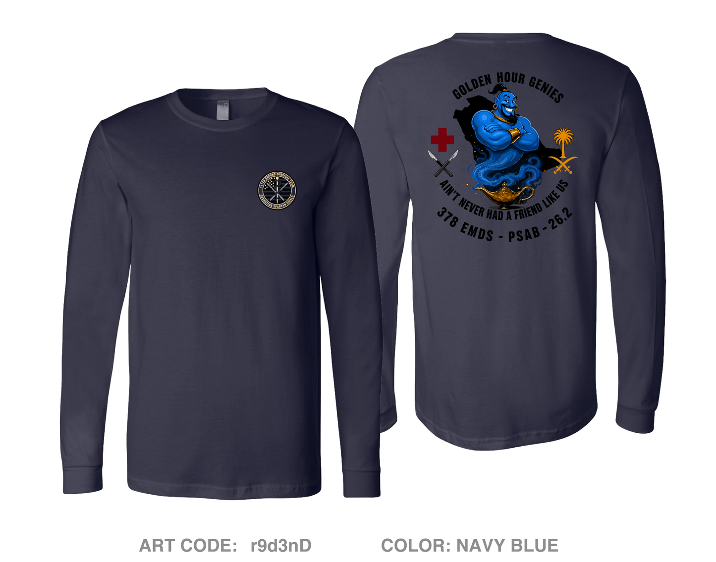 111th Ground Surgical Team Comfort Unisex Cotton LS Tee - r9d3nD