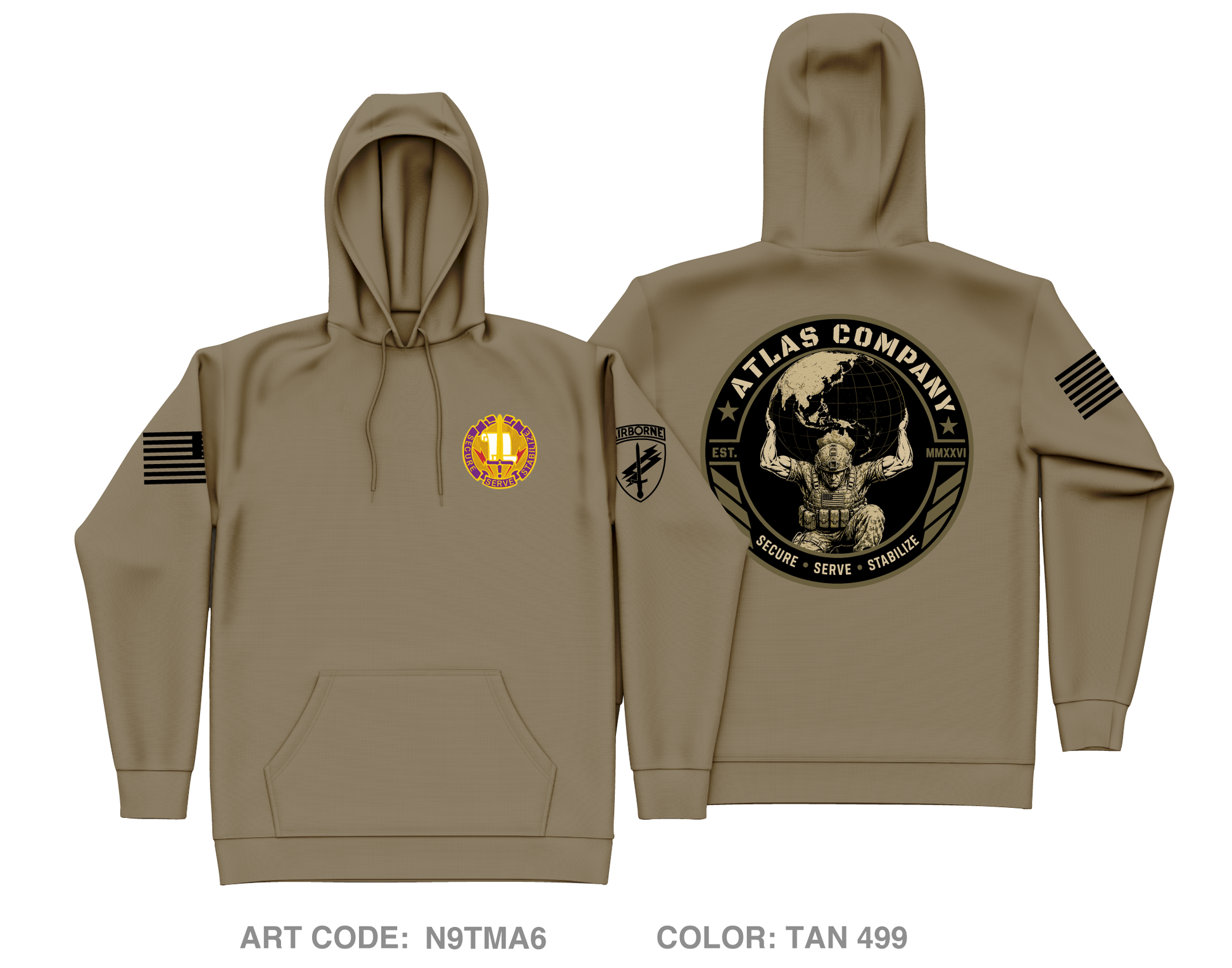 A Co 405th CA BN Core Men's Hooded Performance Sweatshirt - N9TMA6