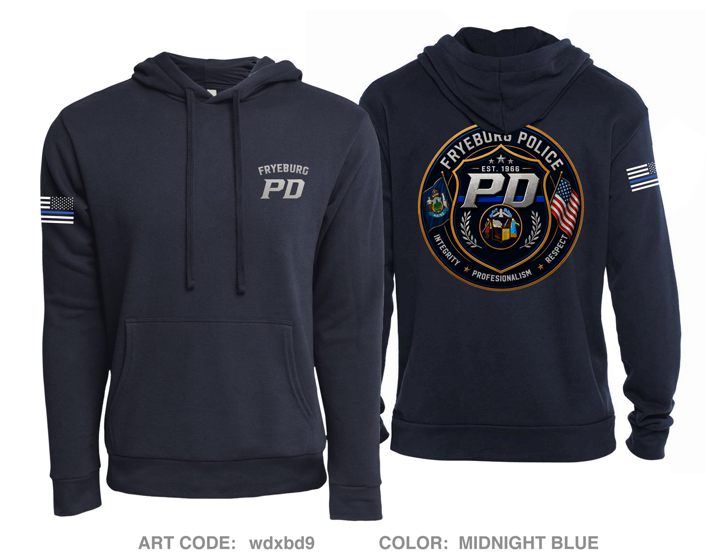 Fryeburg Police Department Comfort Unisex Hooded Sweatshirt - wdxbd9