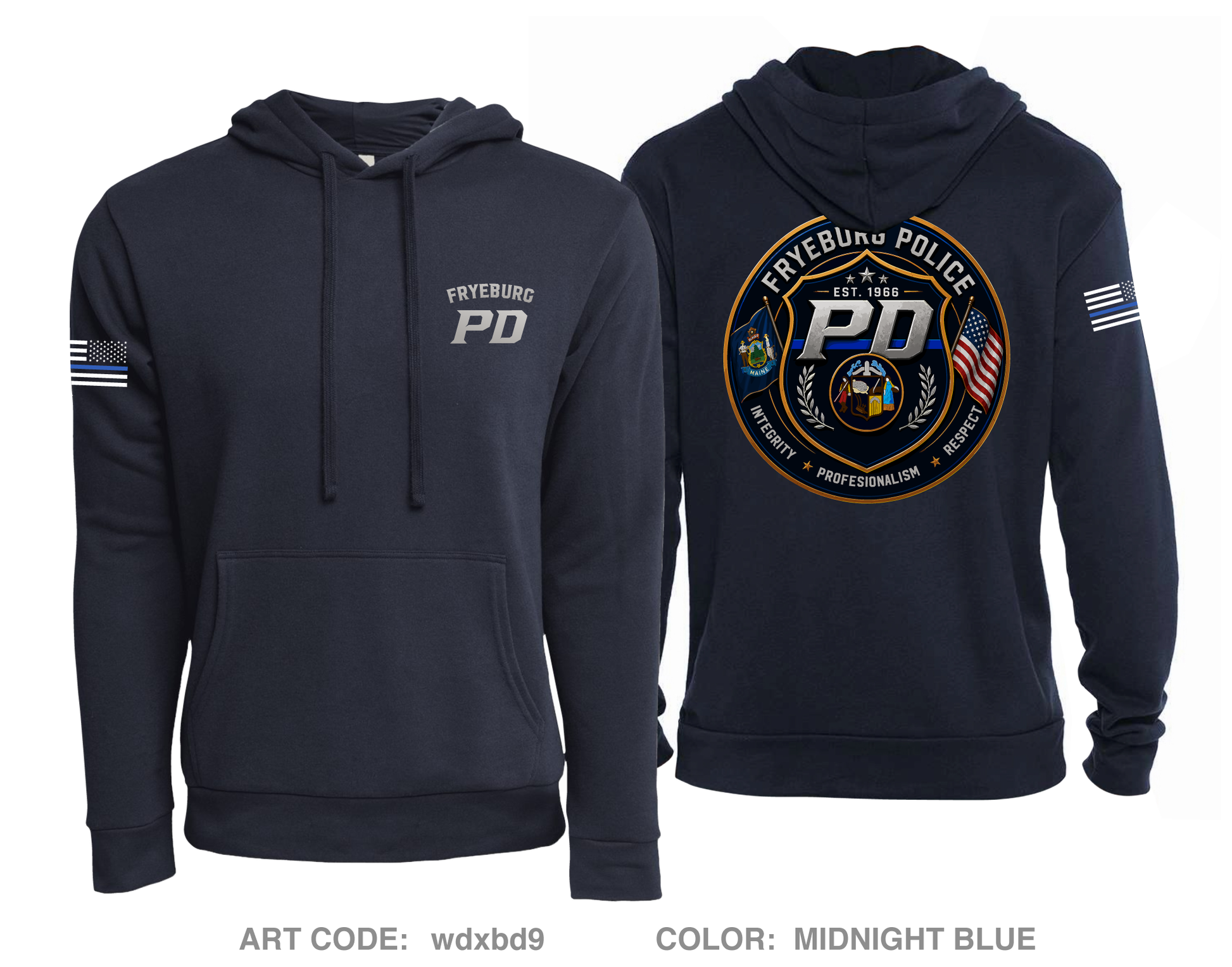 Fryeburg Police Department Comfort Unisex Hooded Sweatshirt - wdxbd9