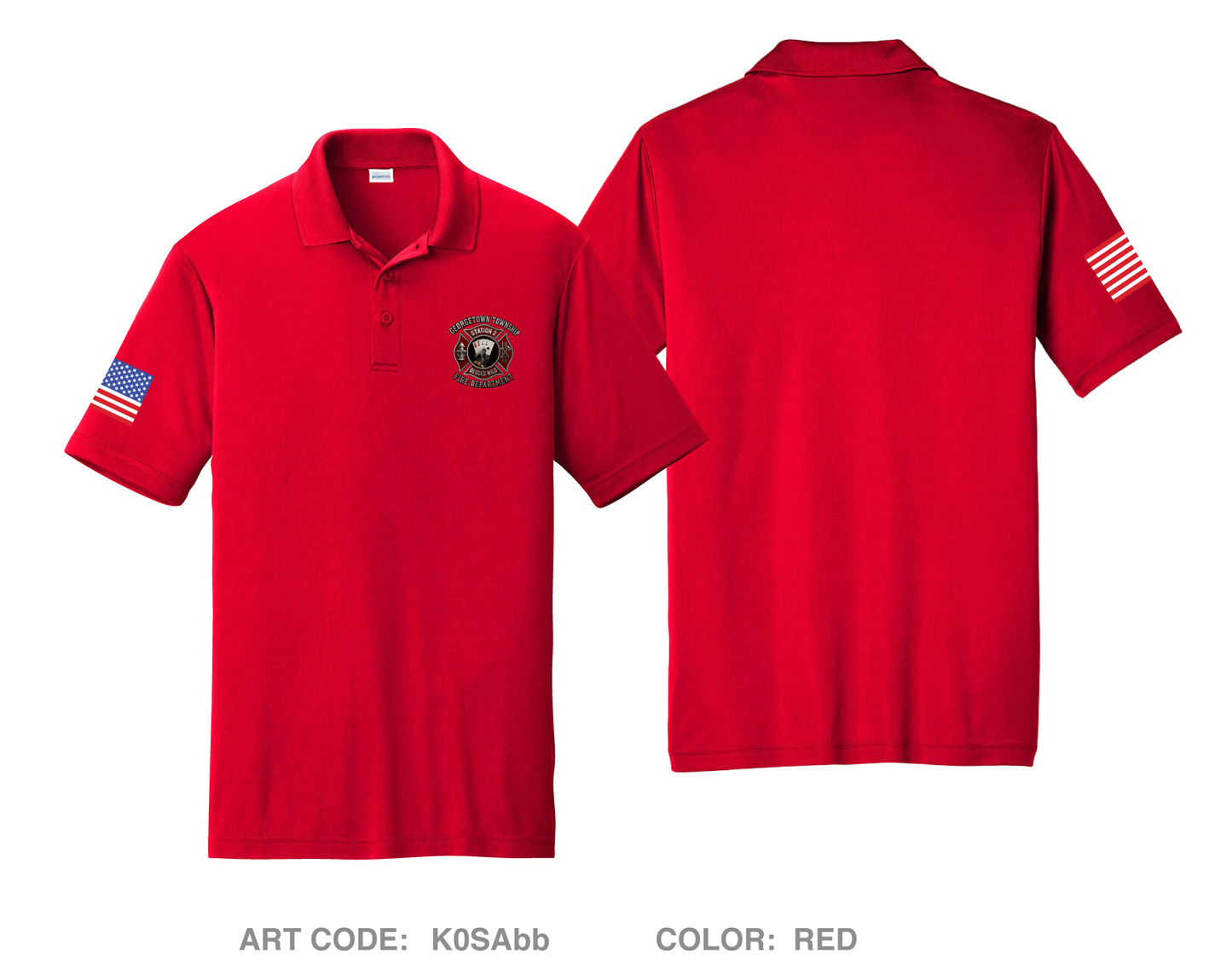 GTFD Station 2 Fundraising Collection Hi-Tech Performance Men's SS Polo - K0SAbb