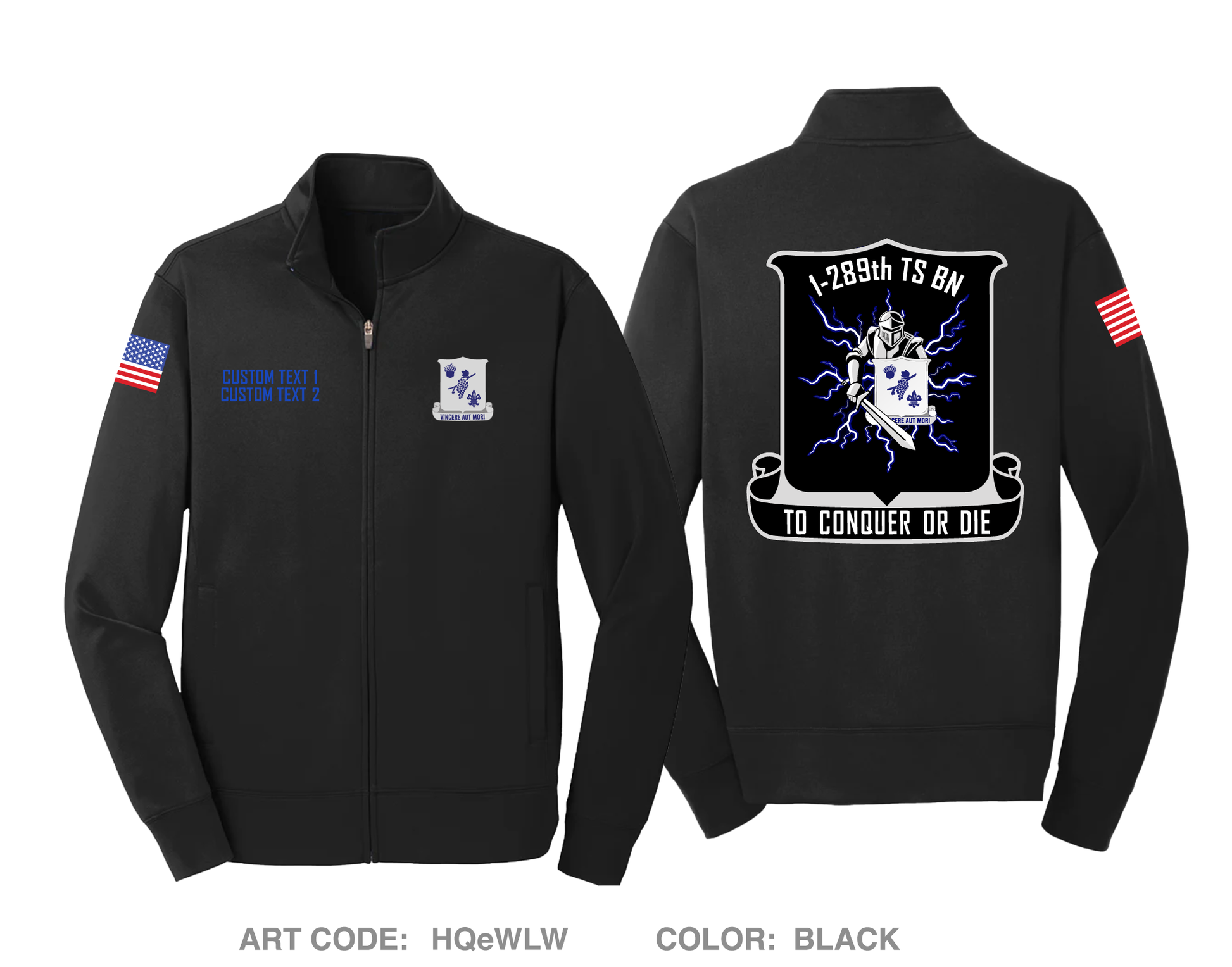 CUSTOM 1-289th TSBN Hi-Tech Performance Full-Zip Fleece Jacket - HQeWLW