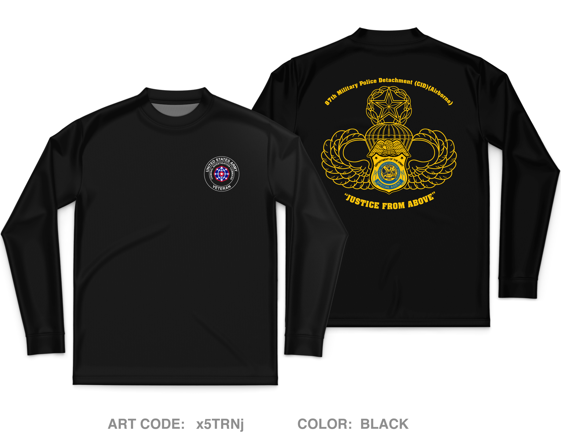 87TH MP DET (CID) (ABN) Core Men's LS Performance Tee - x5TRNj