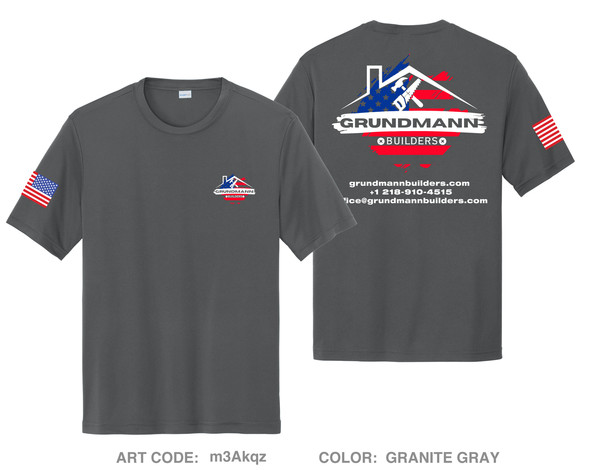 Grundmann Builders Hi-Tech Performance Unisex SS Tee - m3Akqz