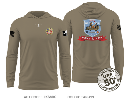 Bravo Company 2-149th Aviation Core Men's UPF 50+ Hooded Performance LS Tee - kXShBC
